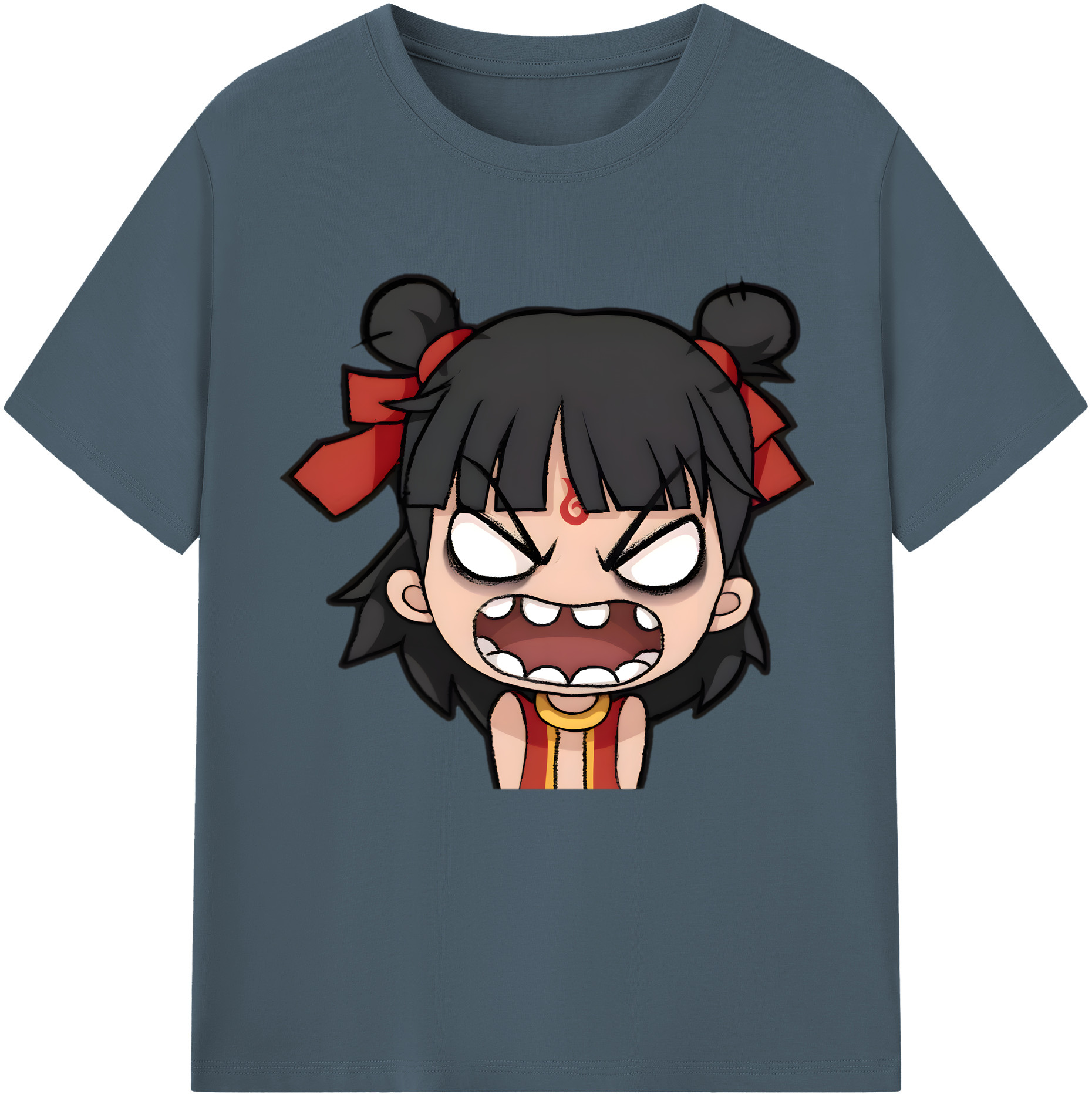 （画像用） Ne Zha 2 ナタ 魔童の大暴れ 綿100％半袖Tシャツ（フロントプリント）